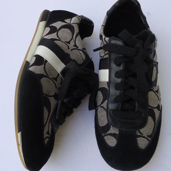 Coach Shoes - SIZE 5 M. COACH Joss ladies suede & canvas sneakers shoes.